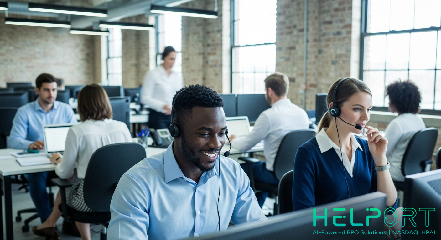 News & Insights Call center team providing customer support with headsets in a modern office — Helport